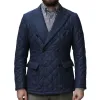 Men's Retro Casual Solid Color Quilted Diamond Pocket Suit Jacket 97911152TO sold by Manly