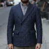 Men's Retro Casual Solid Color Quilted Diamond Pocket Suit Jacket 97911152TO sold by Manly