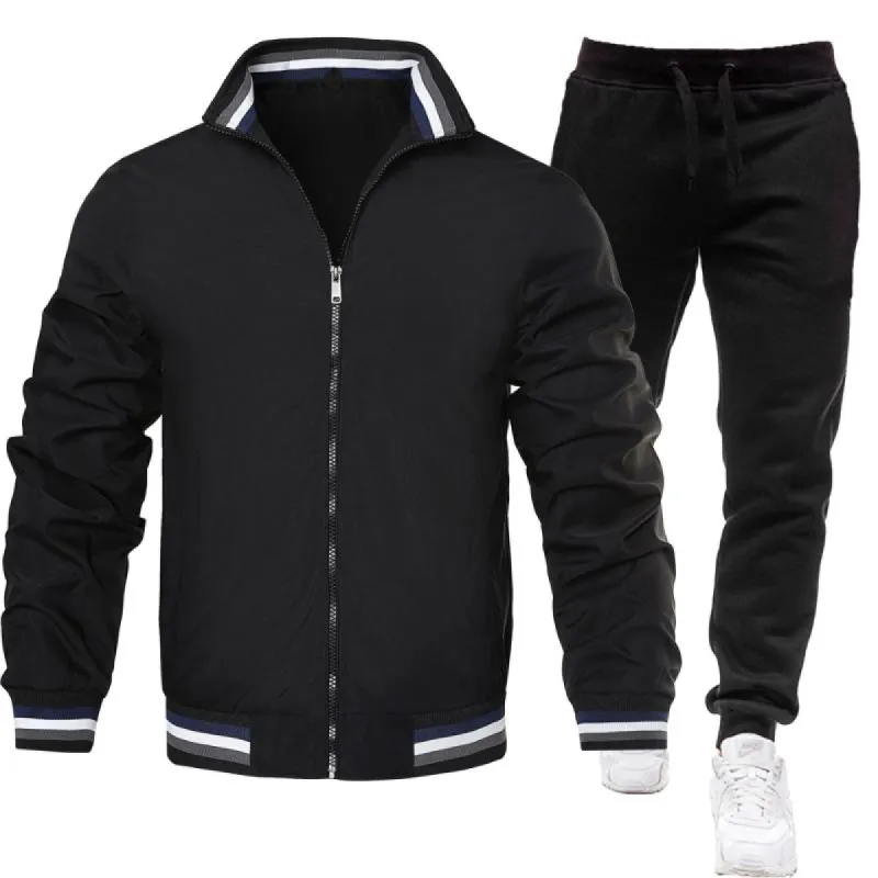 Men's Casual Sports Jacket and Trousers Two-piece Set 26440609F made by Manly