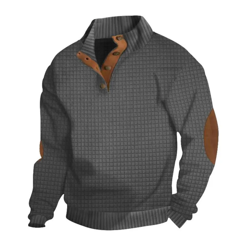Men's Plaid Stand Collar Long Sleeve Casual Sweatshirt 63113270Z sold by Manly