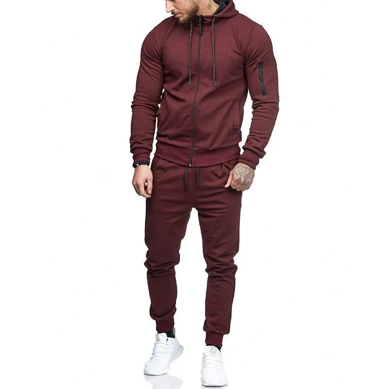 Men's Casual Sports Hooded Sweatshirt and Sweatpants Set 30695619F sold by Manly