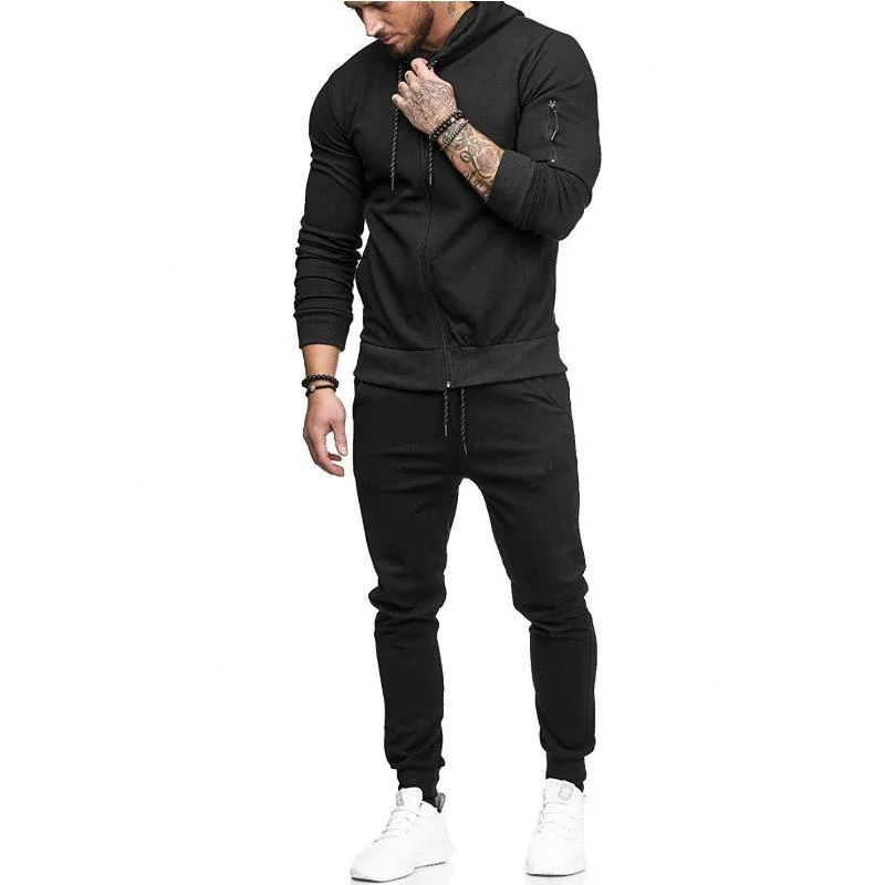 Men's Casual Sports Hooded Sweatshirt and Sweatpants Set 30695619F sold by Manly product image thumbnail 3
