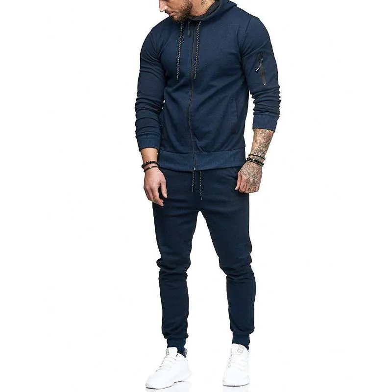 Men's Casual Sports Hooded Sweatshirt and Sweatpants Set 30695619F sold by Manly product image thumbnail 2