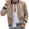 Men's Casual Vintage Suede Stand Collar Jacket 38800501F sold by Manly