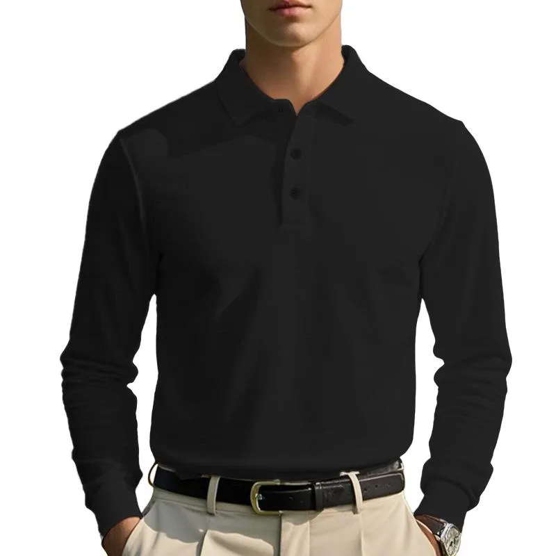 Men's Casual Waffle Lapel Button-Down Slim Fit Long Sleeve Polo Shirt 71705639M sold by Manly product image thumbnail 2