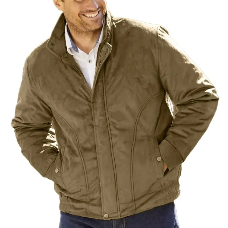 Men's Vintage Suede Lined Plush Warm Jacket 14764327Y sold by Manly