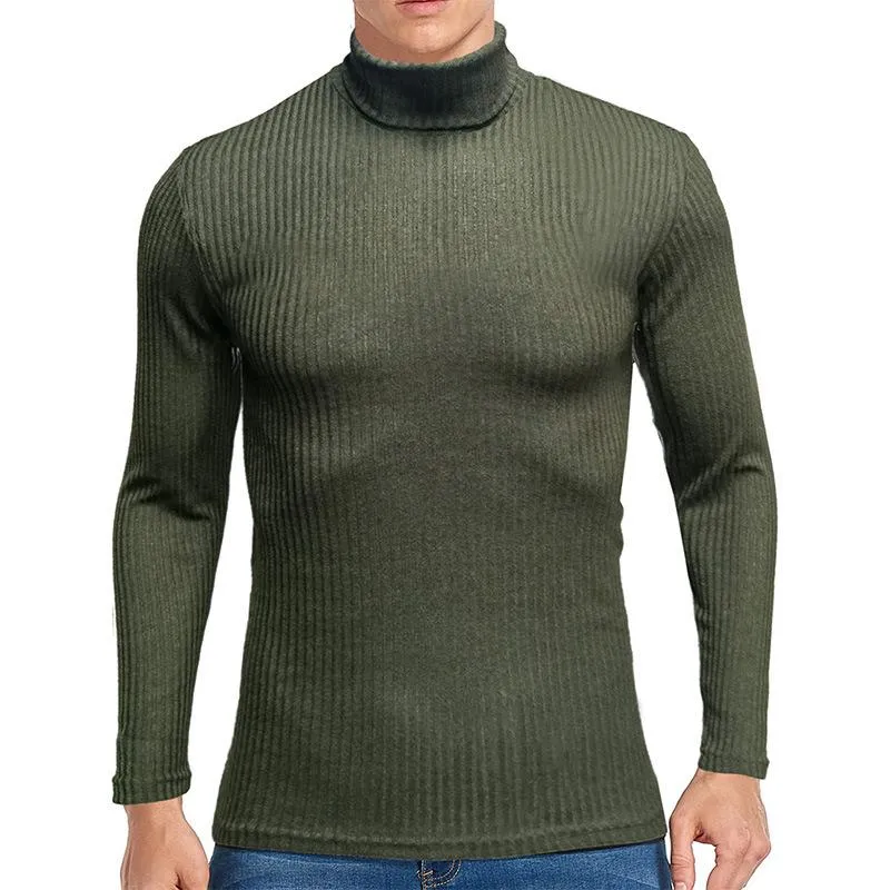 Men's Solid Color Turtleneck Sweater 30507586U sold by Manly