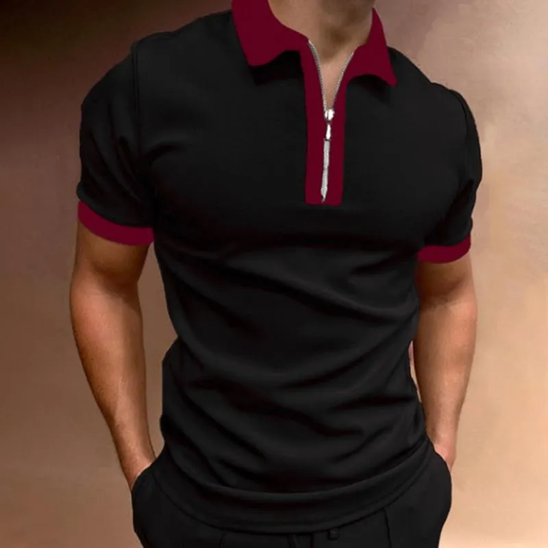 Men's Slim Fit Zip-up Lapel Polo Shirt 74130620U sold by Manly product image thumbnail 2