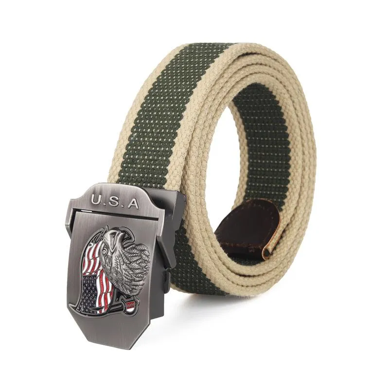 Men's USA Eagle Flag Canvas Automatic Smooth Buckle Belt 57484159K sold by Manly product image thumbnail 2