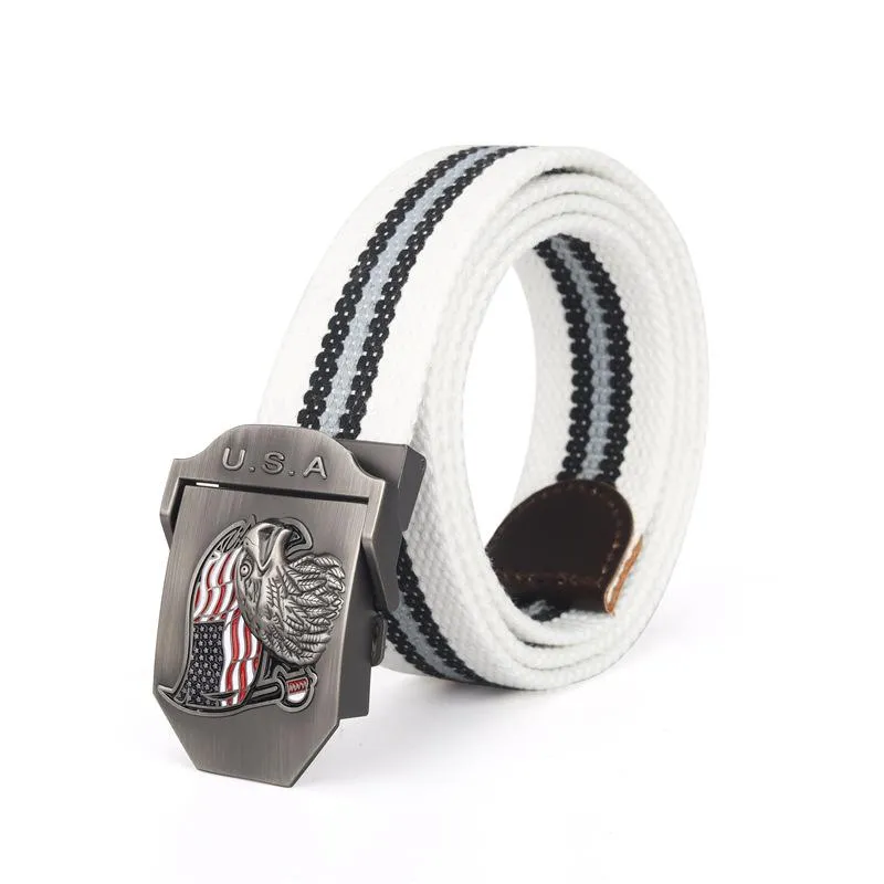 Men's USA Eagle Flag Canvas Automatic Smooth Buckle Belt 57484159K sold by Manly product image thumbnail 4