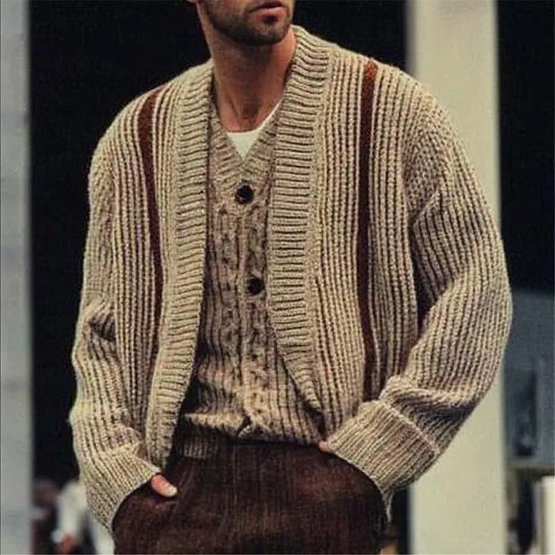 Men's Retro Classic Casual Stitching Comfortable Loose Cardigan 91263941K sold by Manly product image thumbnail 2