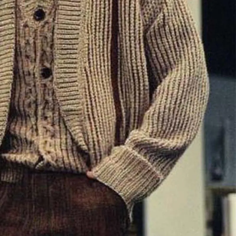 Men's Retro Classic Casual Stitching Comfortable Loose Cardigan 91263941K sold by Manly product image thumbnail 3