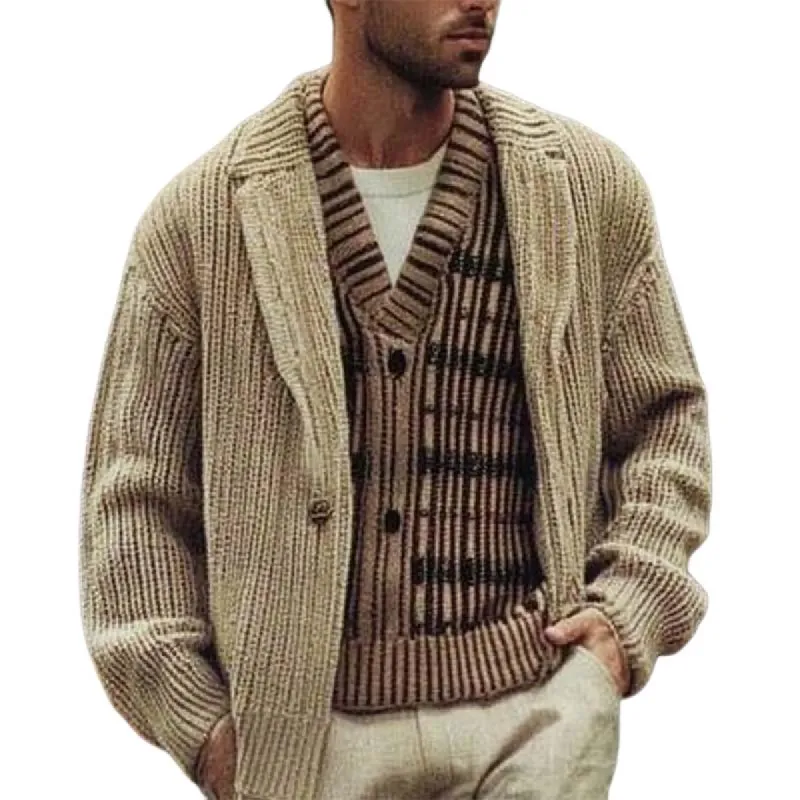 Men's Retro Classic Casual Button Suit Collar Cardigan 54890072K sold by Manly