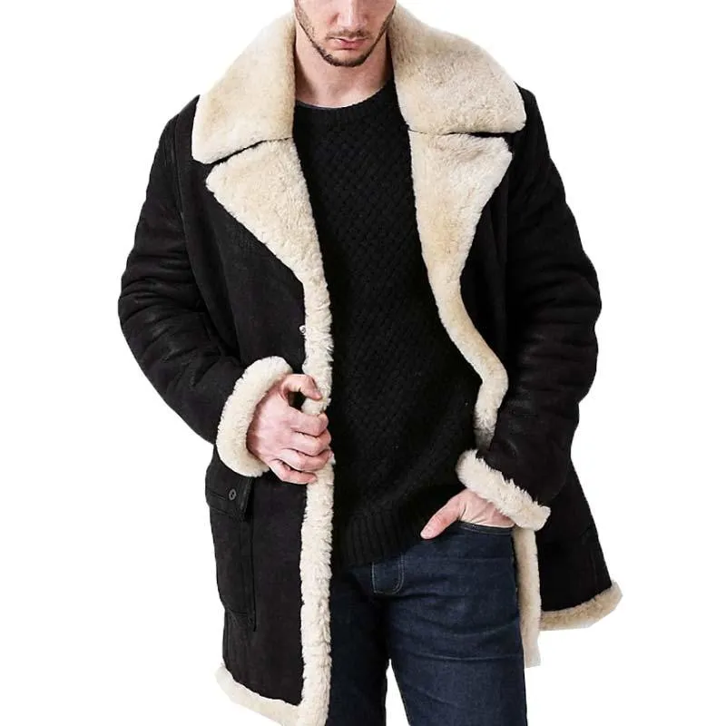 Men's Classic Casual Multi-Pocket Button Faux Fur Coat 59747514K sold by Manly product image thumbnail 3