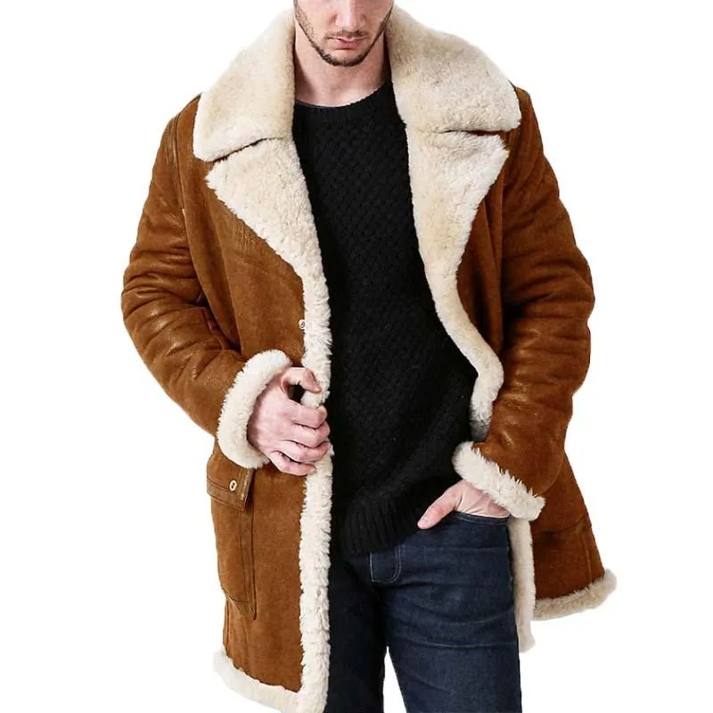Men's Classic Casual Multi-Pocket Button Faux Fur Coat 59747514K sold by Manly product image thumbnail 2