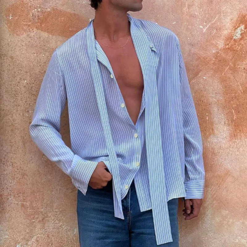 Men's Vintage Striped Streamer Long Sleeve Shirt 90856123Y sold by Manly product image thumbnail 2