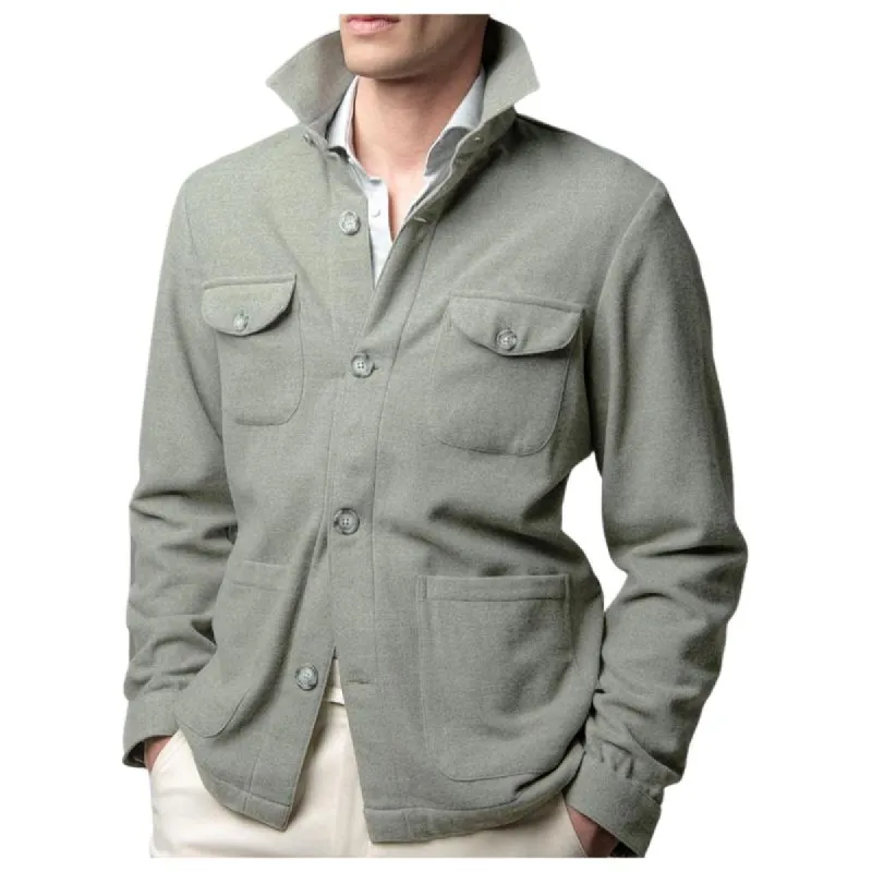 Men's Multi-Pocket Long Sleeve Lapel Casual Vintage Jacket 15563546F sold by Manly