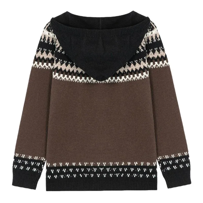 Men's Casual Jacquard Hooded Zip-up Cardigan 65846167F sold by Manly product image thumbnail 3