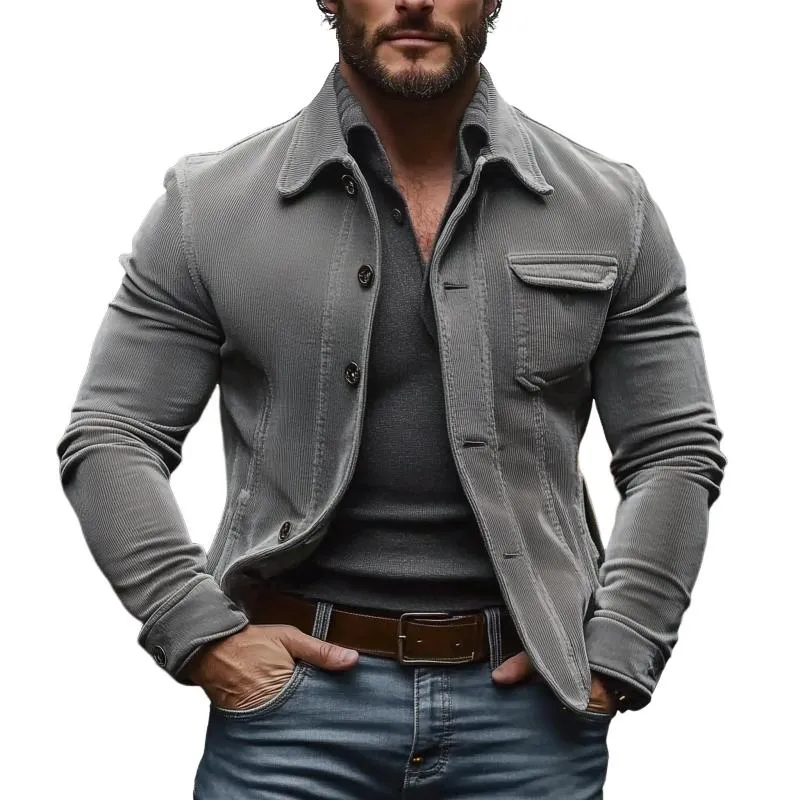 Men's Vintage Corduroy Lapel Single Breasted Slim Fit Jacket 52839219M sold by Manly