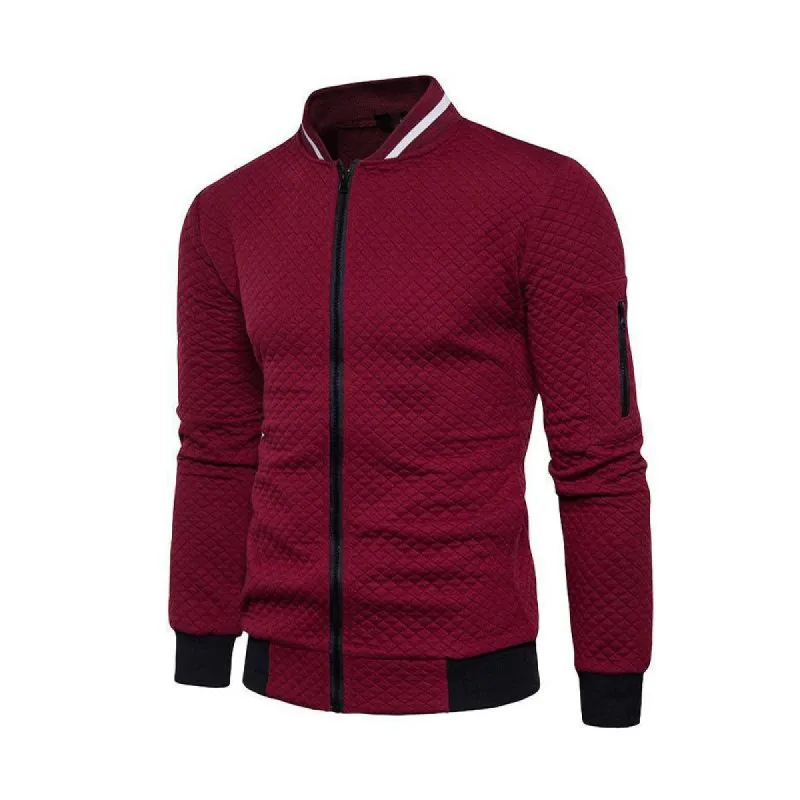 Men's Classic Casual Plaid Sports Zipper Multi-Pocket Jacket 35154650K sold by Manly