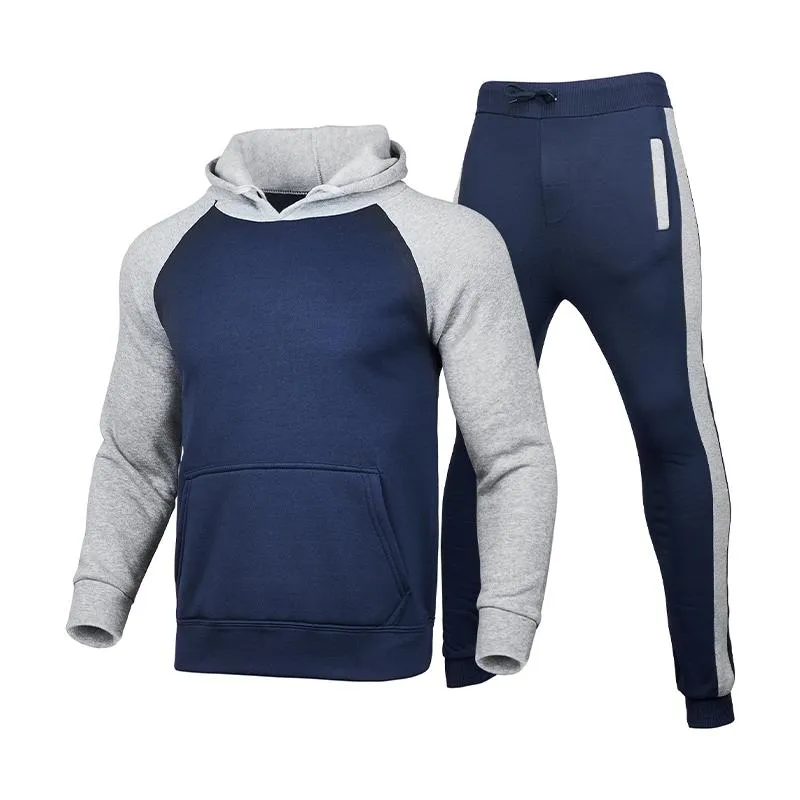 Men's Classic Casual Hooded Fleece Zipper Sweatshirt with Cuffed Sweatpants Set 36479209K sold by Manly product image thumbnail 3