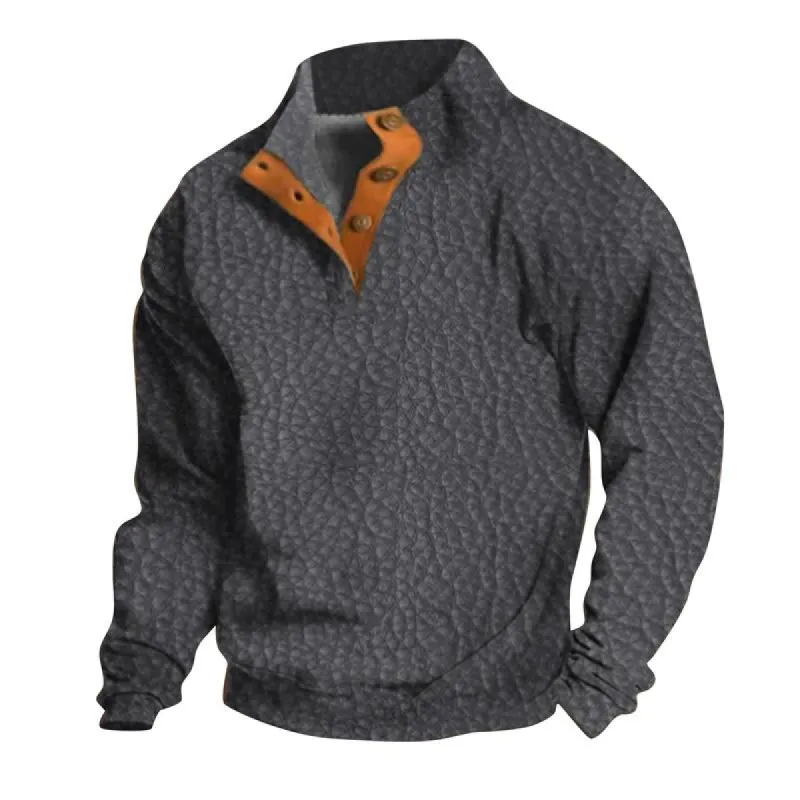 Men's Casual Stand Collar Long Sleeve Printed Pullover Sweatshirt 83748971X sold by Manly