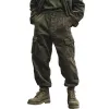 Men's Retro Classic Casual Elastic Waist Multi-Pocket Cuff Corduroy Pants 93774899K sold by Manly