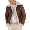 Men's Classic Vintage Casual Suede Lambswool Zipper Jacket 68036039K sold by Manly