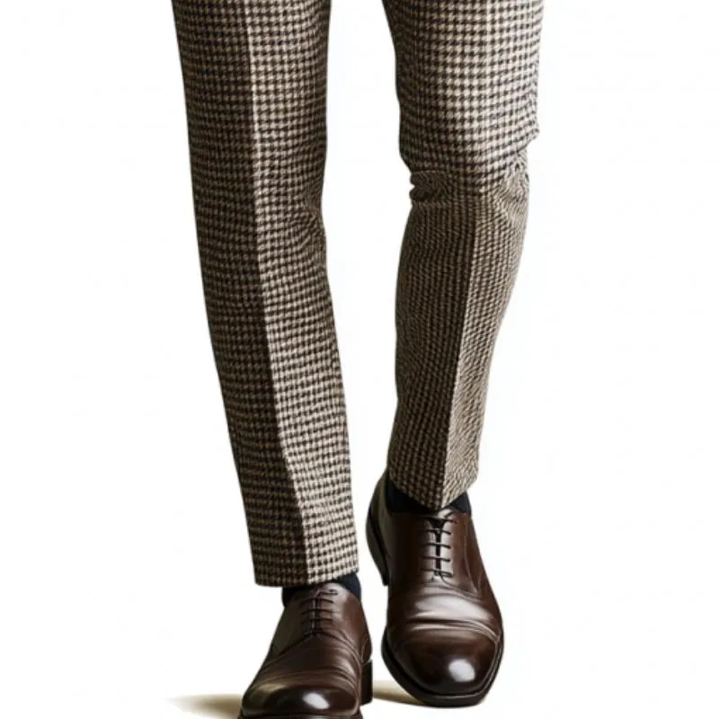 Men's Retro Classic Casual Fashion Slim Fit Houndstooth Suit Pants 82382260K sold by Manly product image thumbnail 3