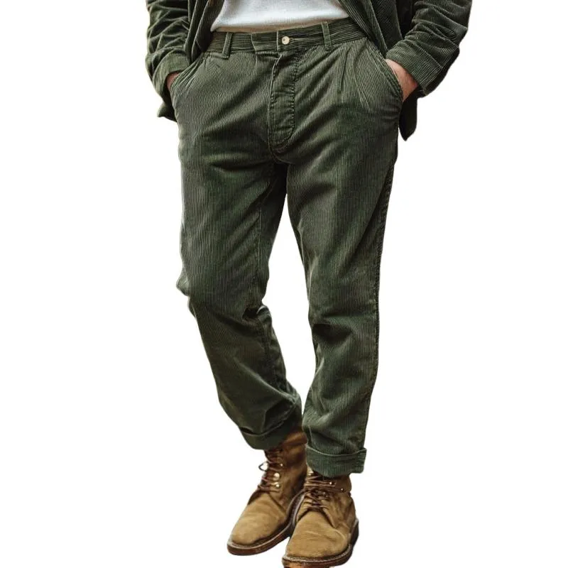 Men's Vintage Classic Casual Comfort Pocket Corduroy Pants 06643567K sold by Manly