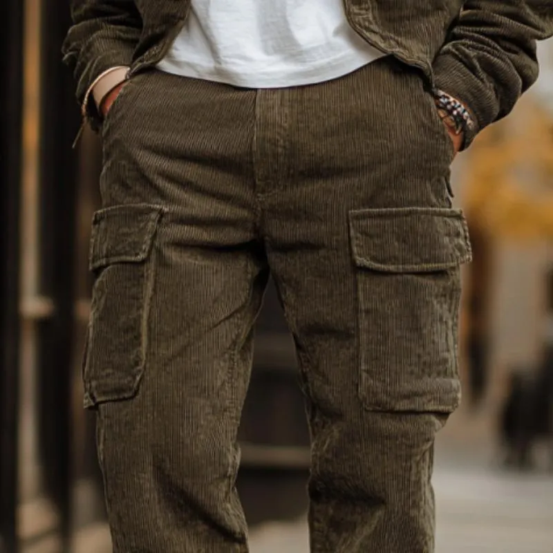Men's Retro Classic Casual Comfort Multi-Pocket Corduroy Pants 14824321K sold by Manly product image thumbnail 3