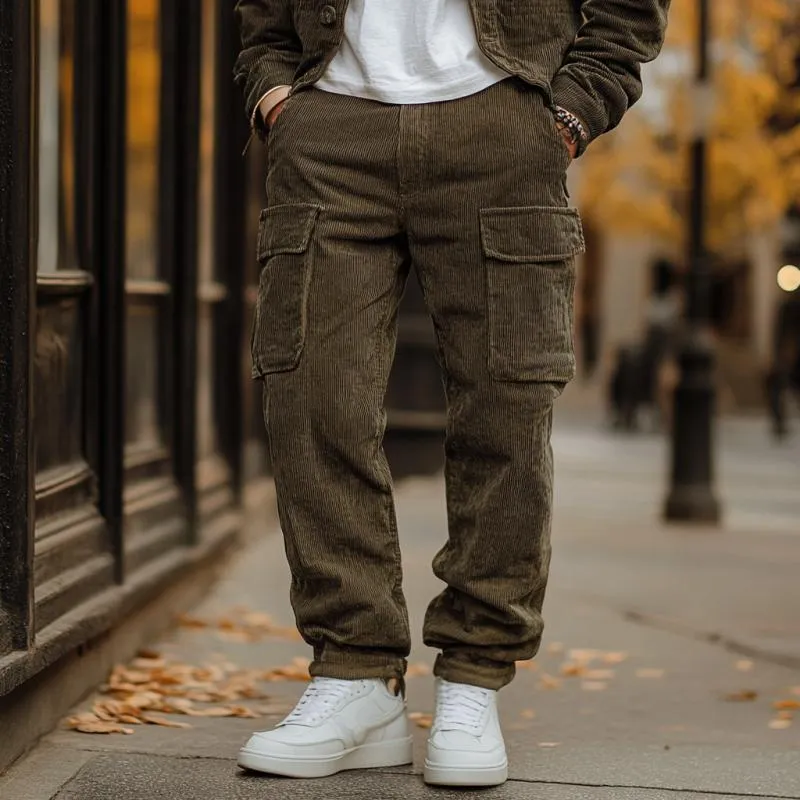 Men's Retro Classic Casual Comfort Multi-Pocket Corduroy Pants 14824321K sold by Manly product image thumbnail 2