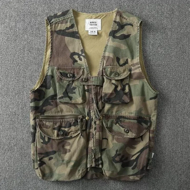 Men's Multi-Pocket Canvas Camouflage Vest 38772099U sold by Manly product image thumbnail 4