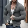 Men's Casual Stand Collar Raglan Sleeve Slim Fit Knitted Cardigan 44600346M sold by Manly