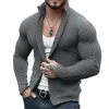 Men's Casual Stand Collar Raglan Sleeve Slim Fit Knitted Cardigan 44600346M sold by Manly