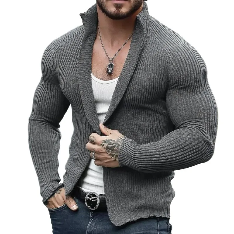 Men's Casual Stand Collar Raglan Sleeve Slim Fit Knitted Cardigan 44600346M sold by Manly
