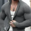 Men's Casual Stand Collar Raglan Sleeve Slim Fit Knitted Cardigan 44600346M sold by Manly