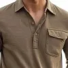 Men's Casual Cotton Blend Lapel Loose Long Sleeve Polo Shirt 04595136M sold by Manly