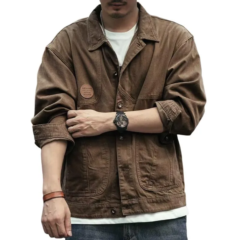 Men's Vintage Casual Lapel Work Jacket 51841547F sold by Manly product image thumbnail 3