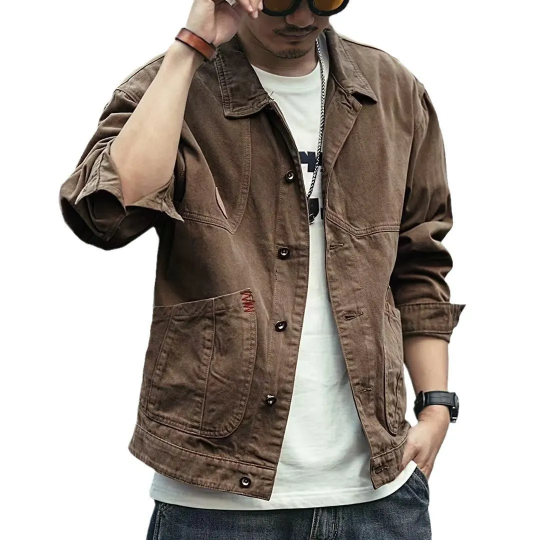 Men's Vintage Casual Lapel Work Jacket 51841547F sold by Manly product image thumbnail 4