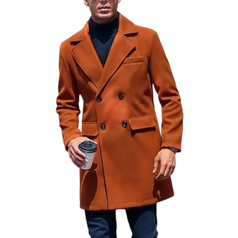 Men's Casual Mid-length Double-breasted Woolen Coat 49495267F sold by Manly product image thumbnail 2