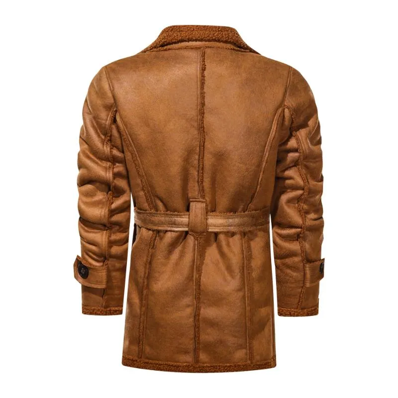 Men's Retro Casual Mid-Length Lapel Fur Jacket 27815853F sold by Manly product image thumbnail 2