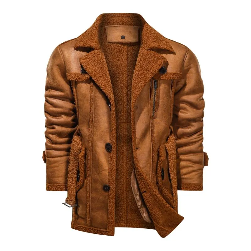 Men's Retro Casual Mid-Length Lapel Fur Jacket 27815853F sold by Manly product image thumbnail 3