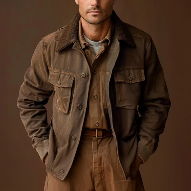 Men's Casual Vintage Suede Jacket 94028249F sold by Manly product image thumbnail 2