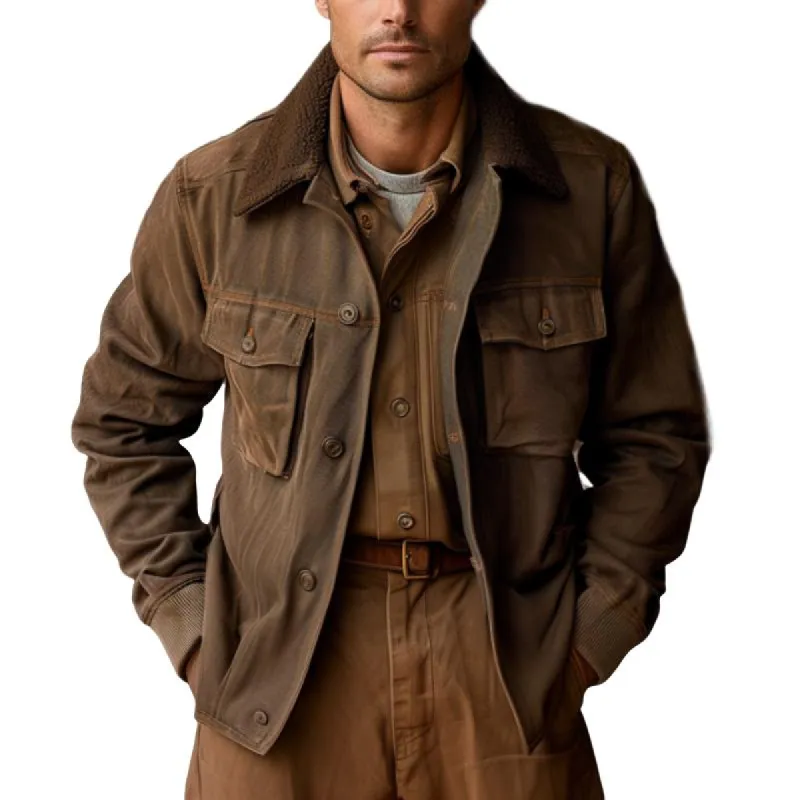 Men's Casual Vintage Suede Jacket 94028249F sold by Manly