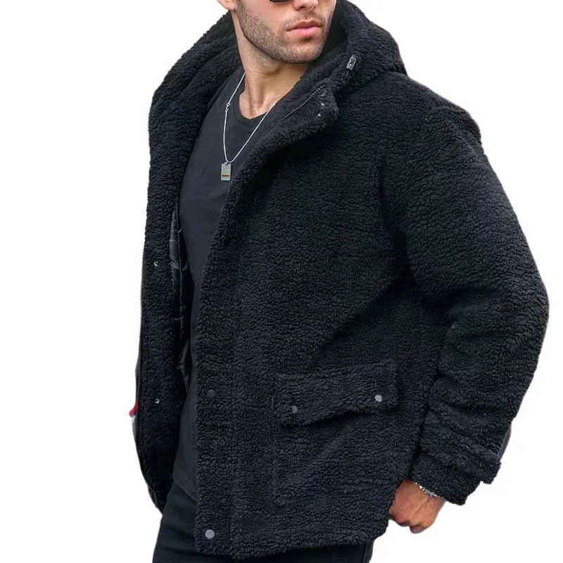 Men's Retro Hooded Thick Polar Fleece Jacket 33443318F sold by Manly product image thumbnail 2