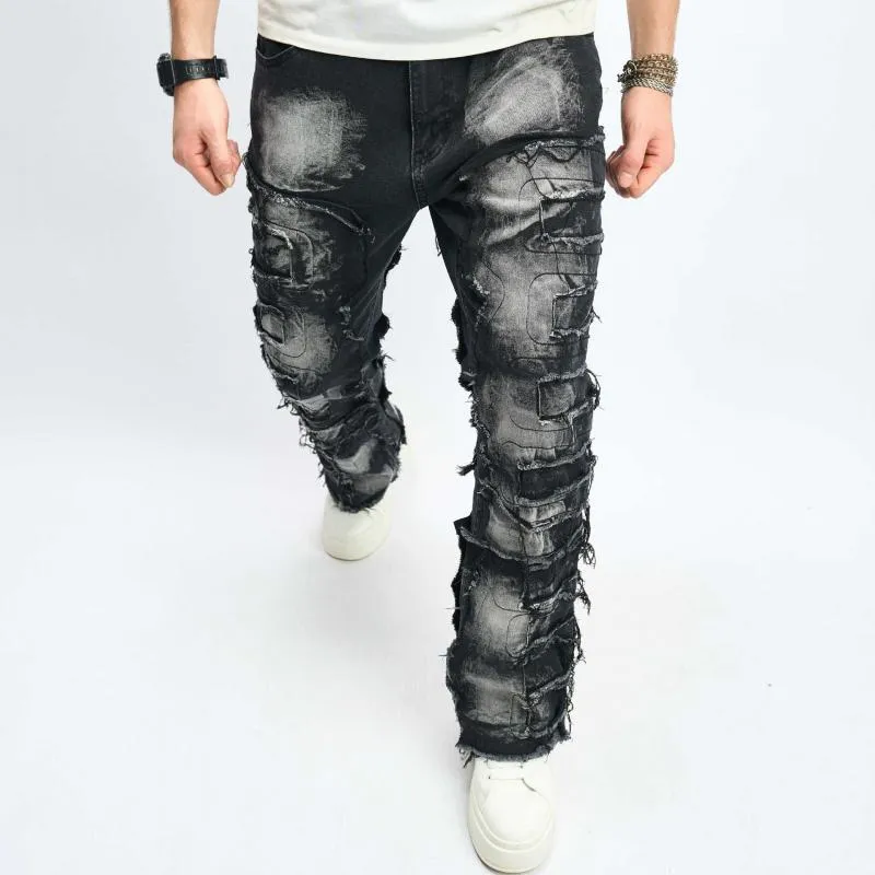 Men's Vintage Distressed Patchwork Raw Edge Jeans 6783467Z sold by Manly product image thumbnail 3