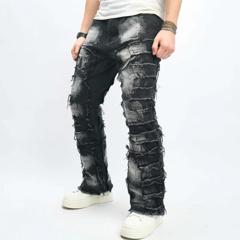 Men's Vintage Distressed Patchwork Raw Edge Jeans 6783467Z sold by Manly product image thumbnail 4
