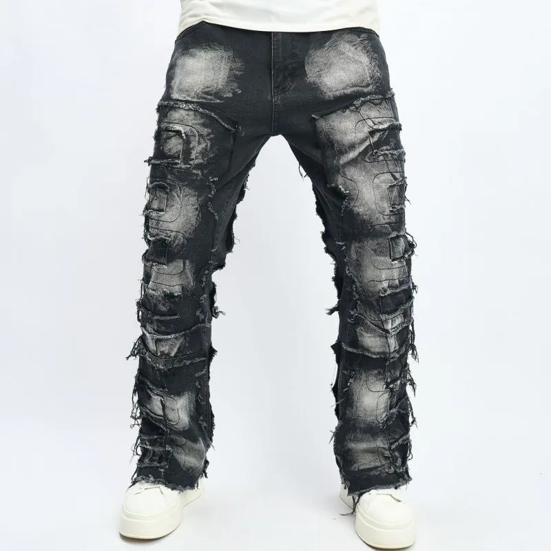 Men's Vintage Distressed Patchwork Raw Edge Jeans 6783467Z sold by Manly product image thumbnail 2