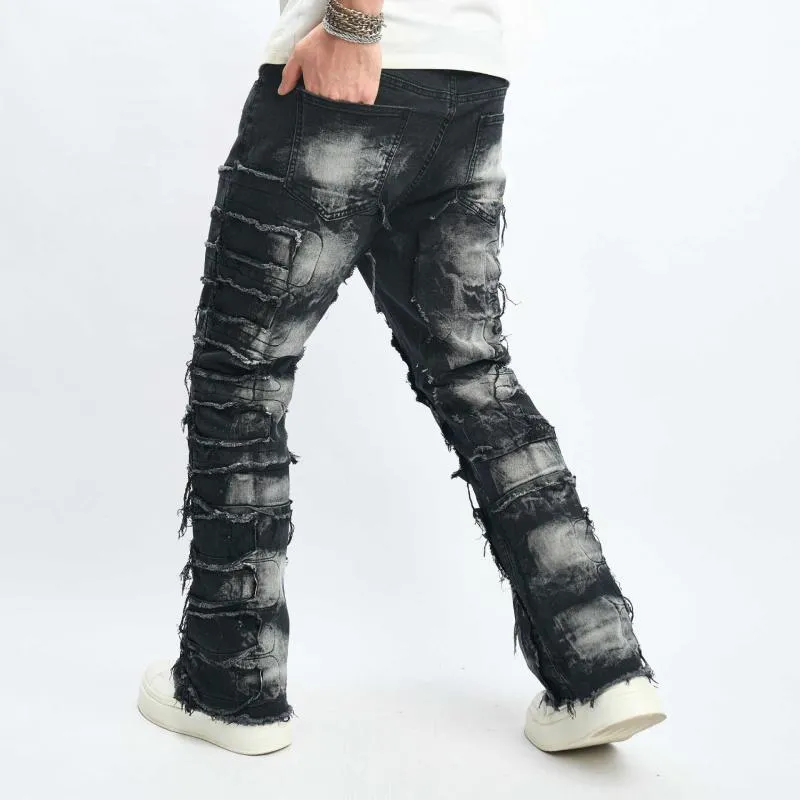 Men's Vintage Distressed Patchwork Raw Edge Jeans 6783467Z sold by Manly product image thumbnail 5